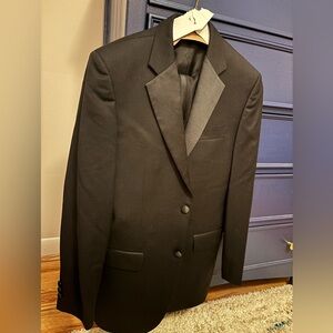 Black Wool Tuxedo jacket & trousers, Jones New York